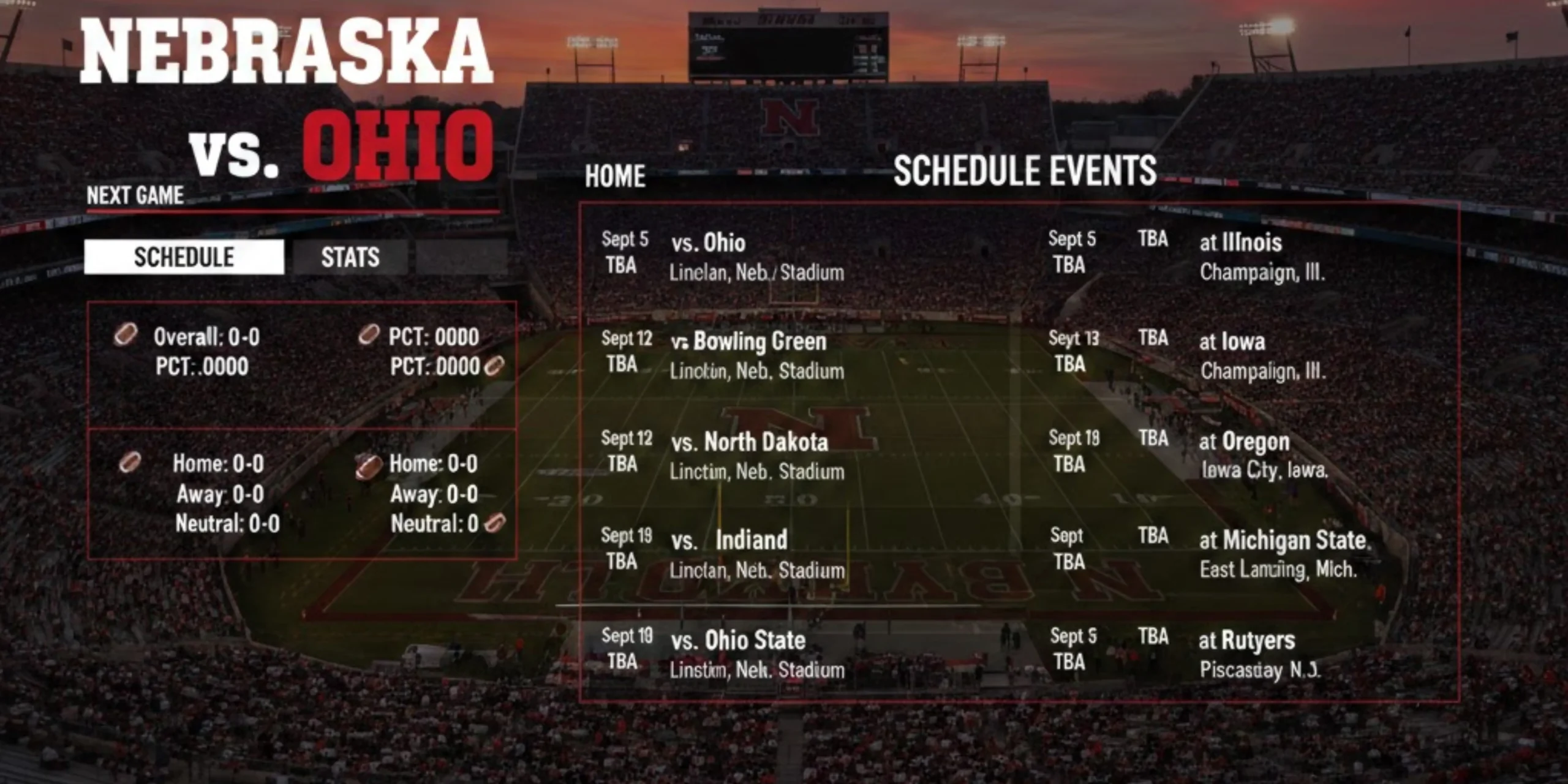 Nebraska Football Schedule 2026